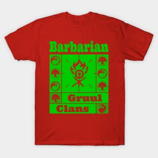 Gruul Clans | Barbarian | MTG Ravnica Guild Green & Red Design T-Shirt